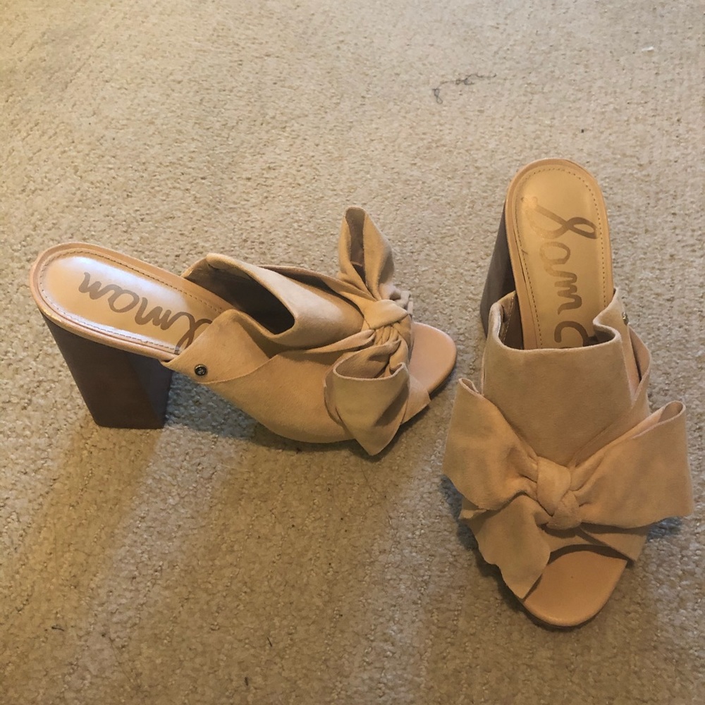 Sam Edelman Bow front peep toe slides